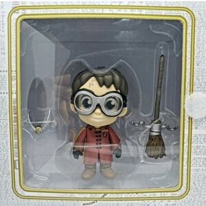 Collectible Red-Coat Wizard Figure with Broom and Goggles